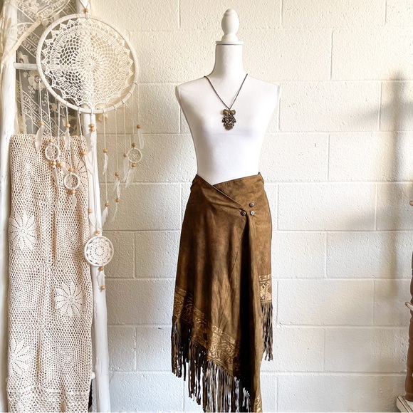 NWT Free People X Brenda Knight Riverbend Suede Skirt - Picture 8 of 15